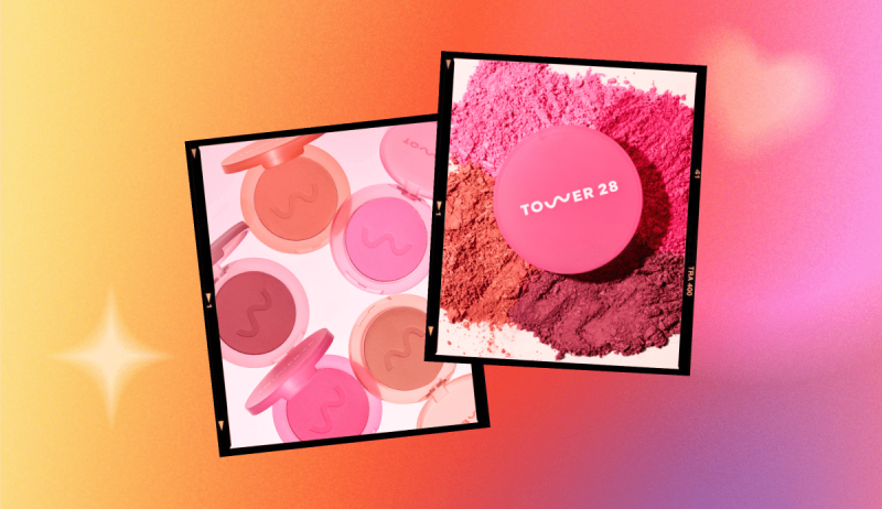 Kesegaran Wajah dengan Tower 28 Blur Set Blush